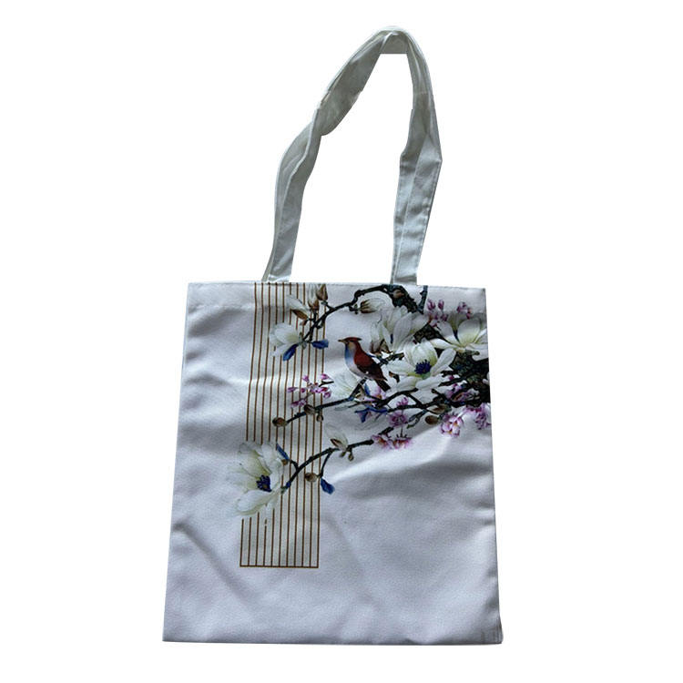 Naka-print na Bird Canvas Shoulder Bag